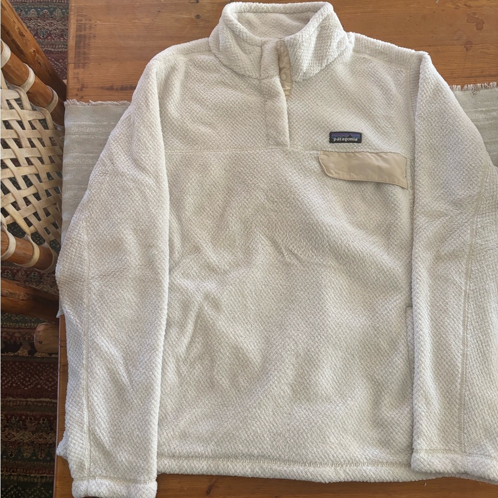 Patagonia Off-White Polartec Fleece 1/4 snap pullover